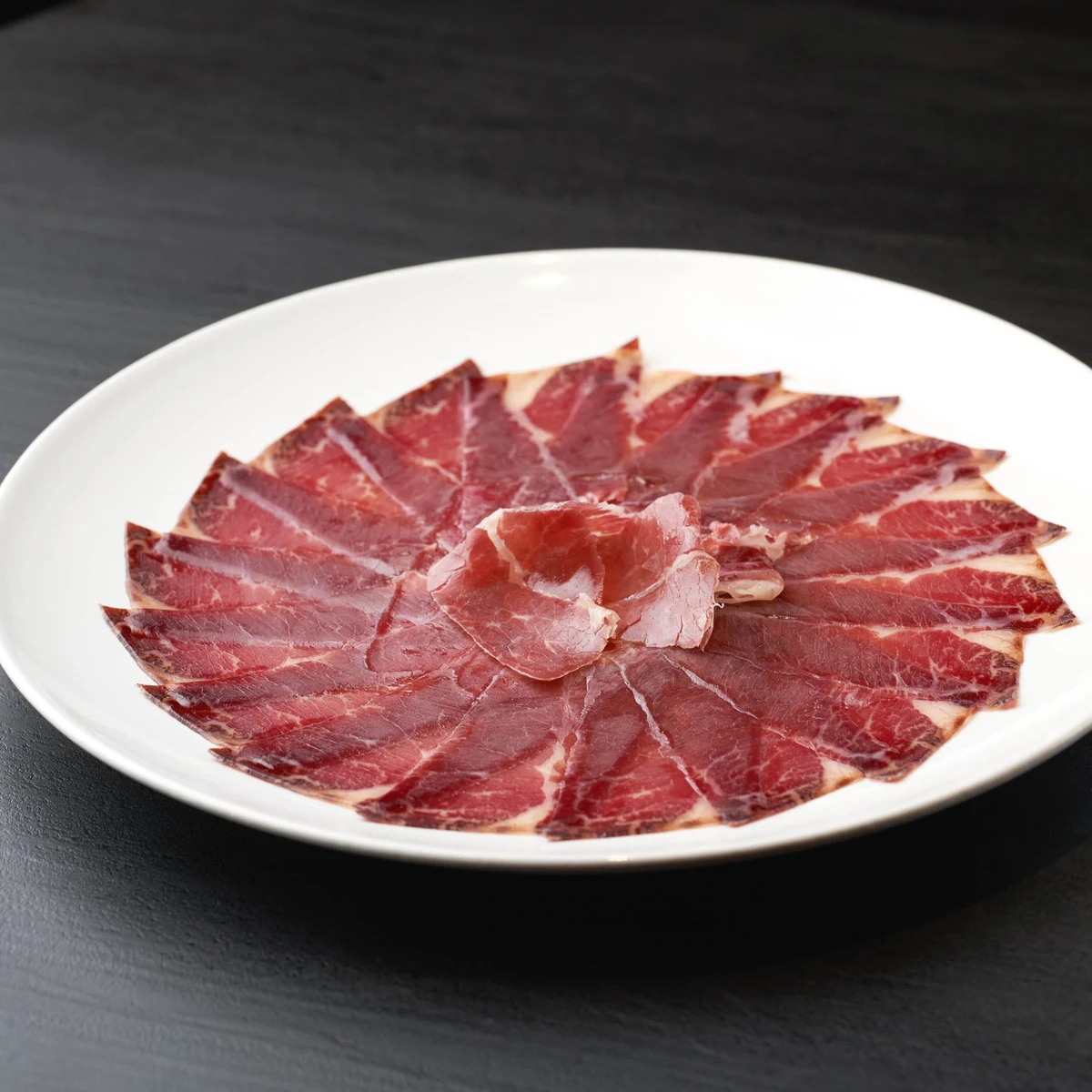 100% Iberian Pata Negra Oro VNC Acorn-Fed Ham, hand-sliced with a knife