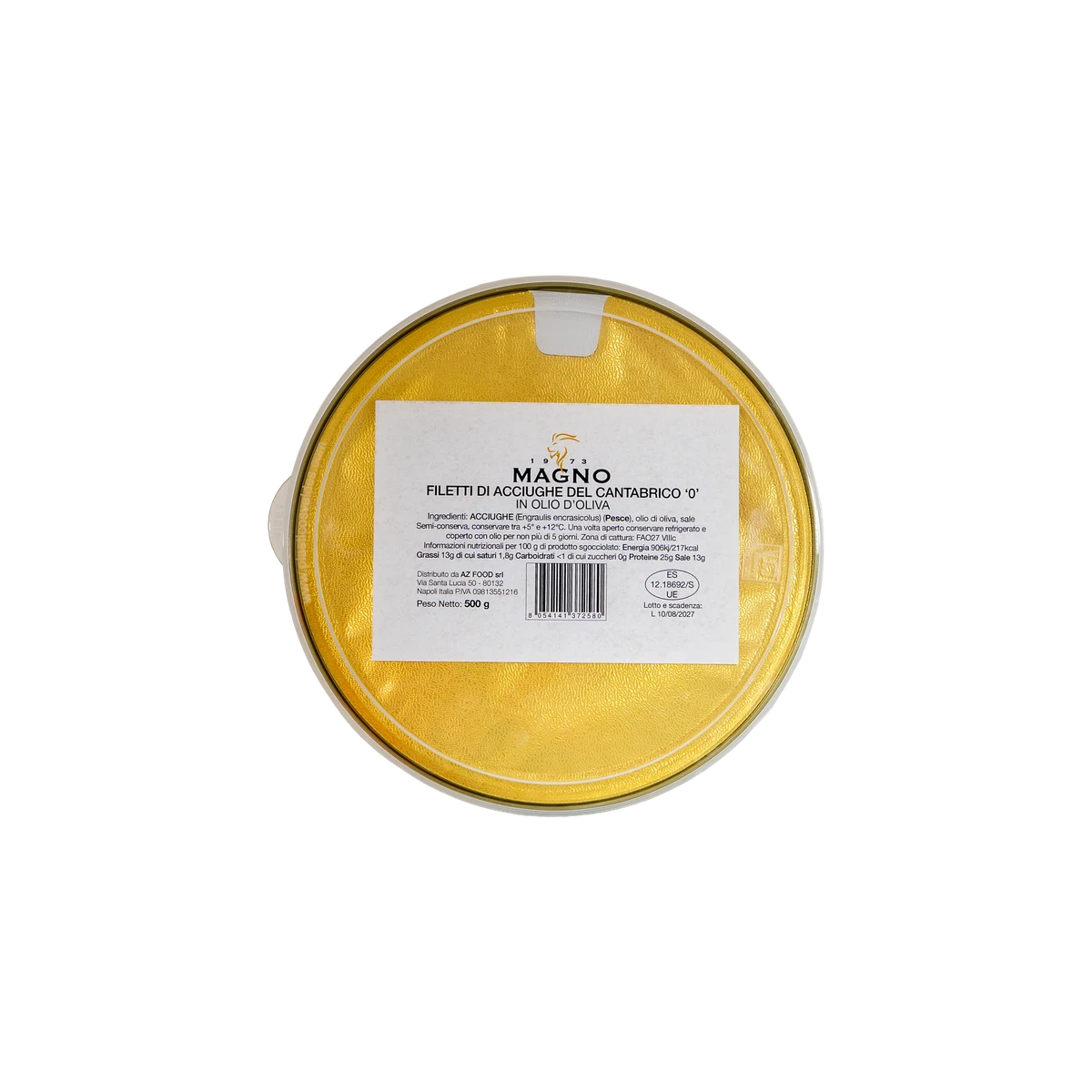 Cantabrian Anchovy Fillets in Extra Virgin Olive Oil from Frantoio Galantino. HoReCa Format - 500g.