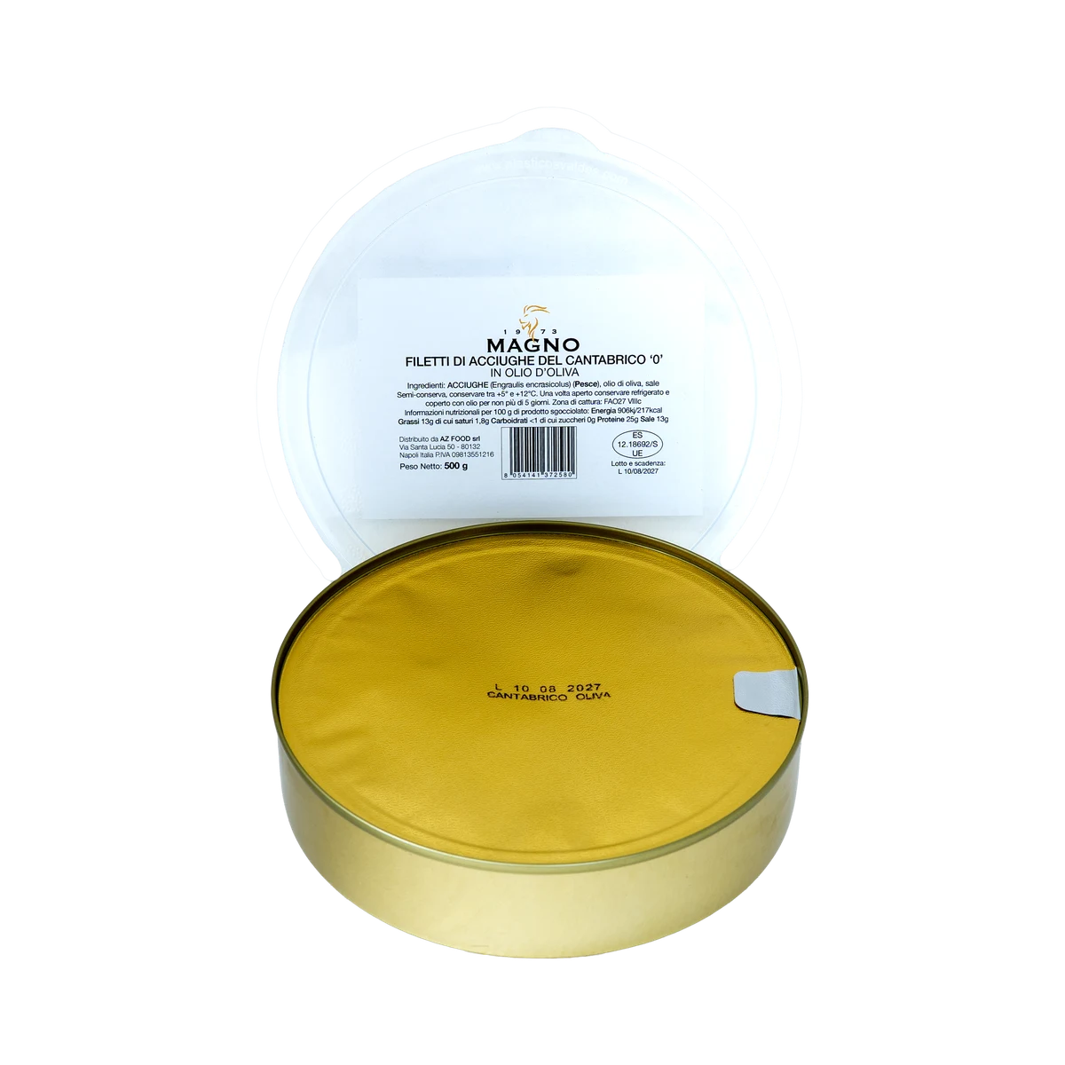 Cantabrian Anchovy Fillets in Extra Virgin Olive Oil from Frantoio Galantino. HoReCa Format - 500g.