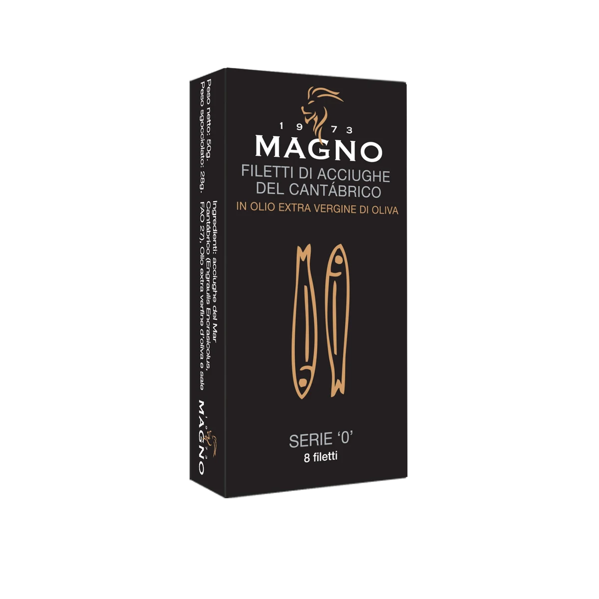 Cantabrian Anchovy Fillets in 100% Italian Extra Virgin Olive Oil – SILVER Series “0” 50 g