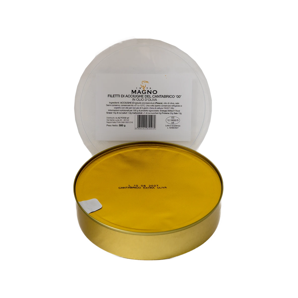 Cantabrian anchovy fillets in extra virgin olive oil from Frantoio Galantino. 500g HoReCa format.