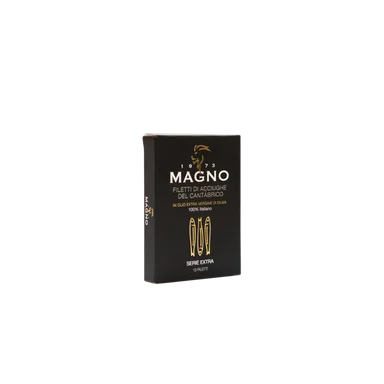 Cantabrian anchovy fillets in 100% Italian extra virgin olive oil – SERIE EXTRA 74 g, 13 fillets. Cantabrian anchovy fillets in 100% Italian extra virgin olive oil – SERIE EXTRA 74 g, 13 fillets.